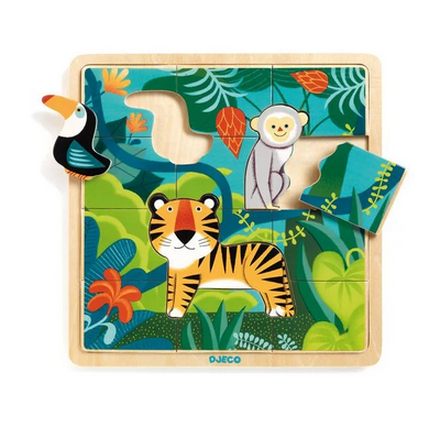 PUZZLE BOIS - PUZZLO JUNGLE 15 PCS 3+