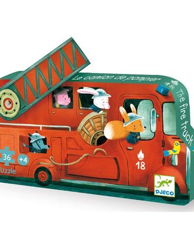 PUZZLE SILHOUETTE - LE CAMION DE POMPIER 16PCS