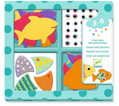 CREER AVEC DES GOMMETTES - J'AIME LES POISSONS