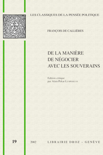 DE LA MANIERE DE NEGOCIER