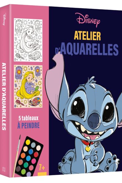 DISNEY - ATELIER D'AQUARELLE - COFFRET 5 TABLEAUX A PEINDRE - AVEC UNE PALETTE, UN PINCEAU ET TAMPON