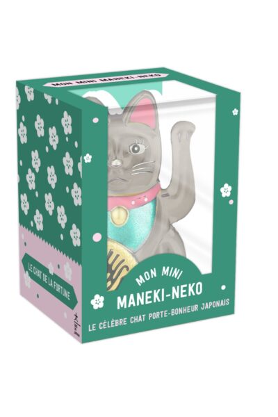 COFFRET MON MINI MANEKI-NEKO / LUCKY CAT ARGENTE