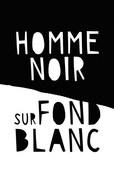 HOMME NOIR SUR FOND BLANC