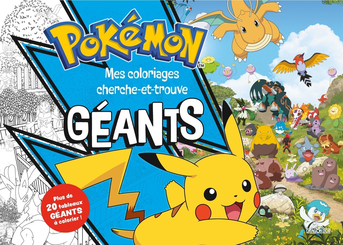 POKEMON, MES COLORIAGES CHERCHE-ET-TROUVE GEANT