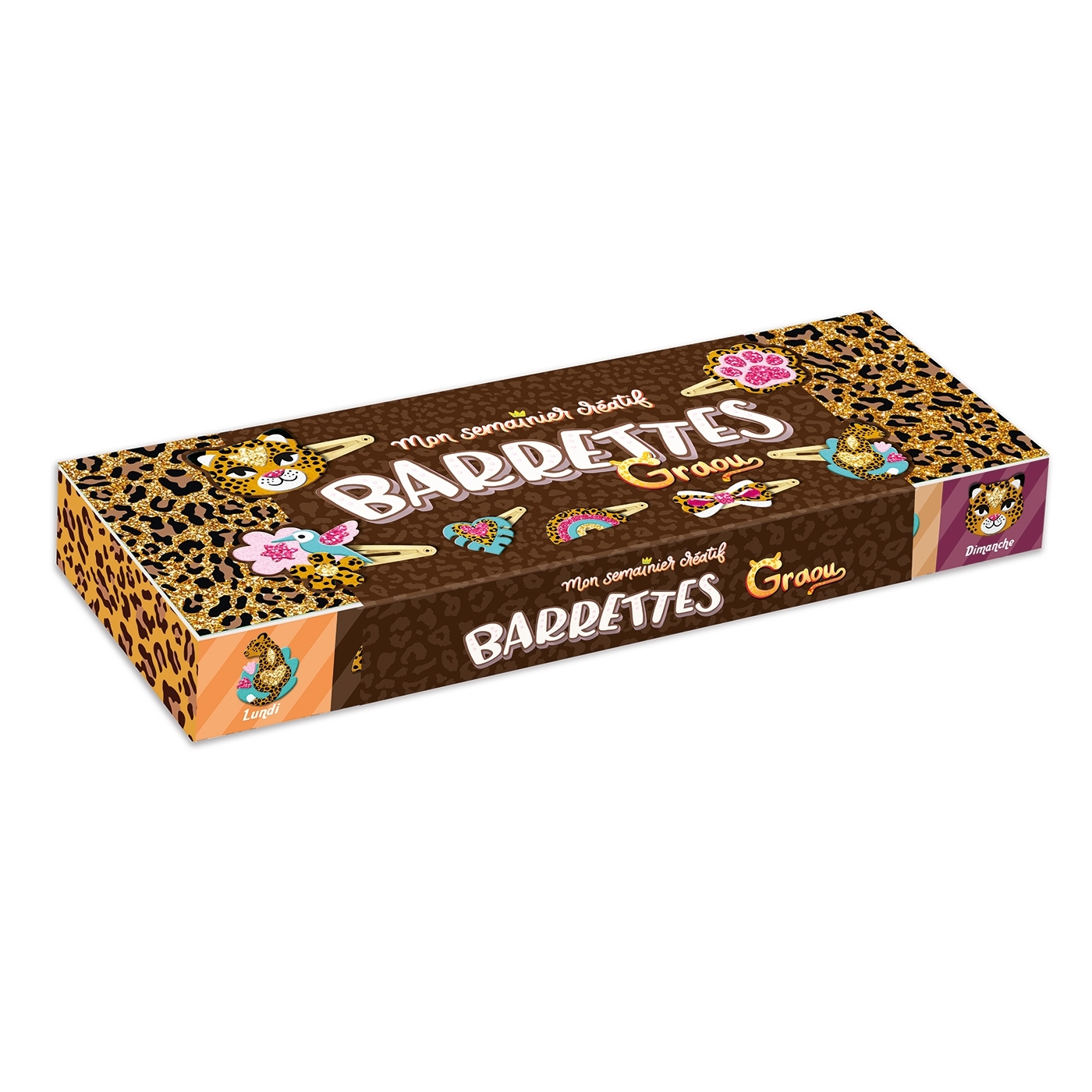 MON SEMAINIER CREATIF BARRETTES GRAOU : 7 BARRETTES LEOPARD A CREER