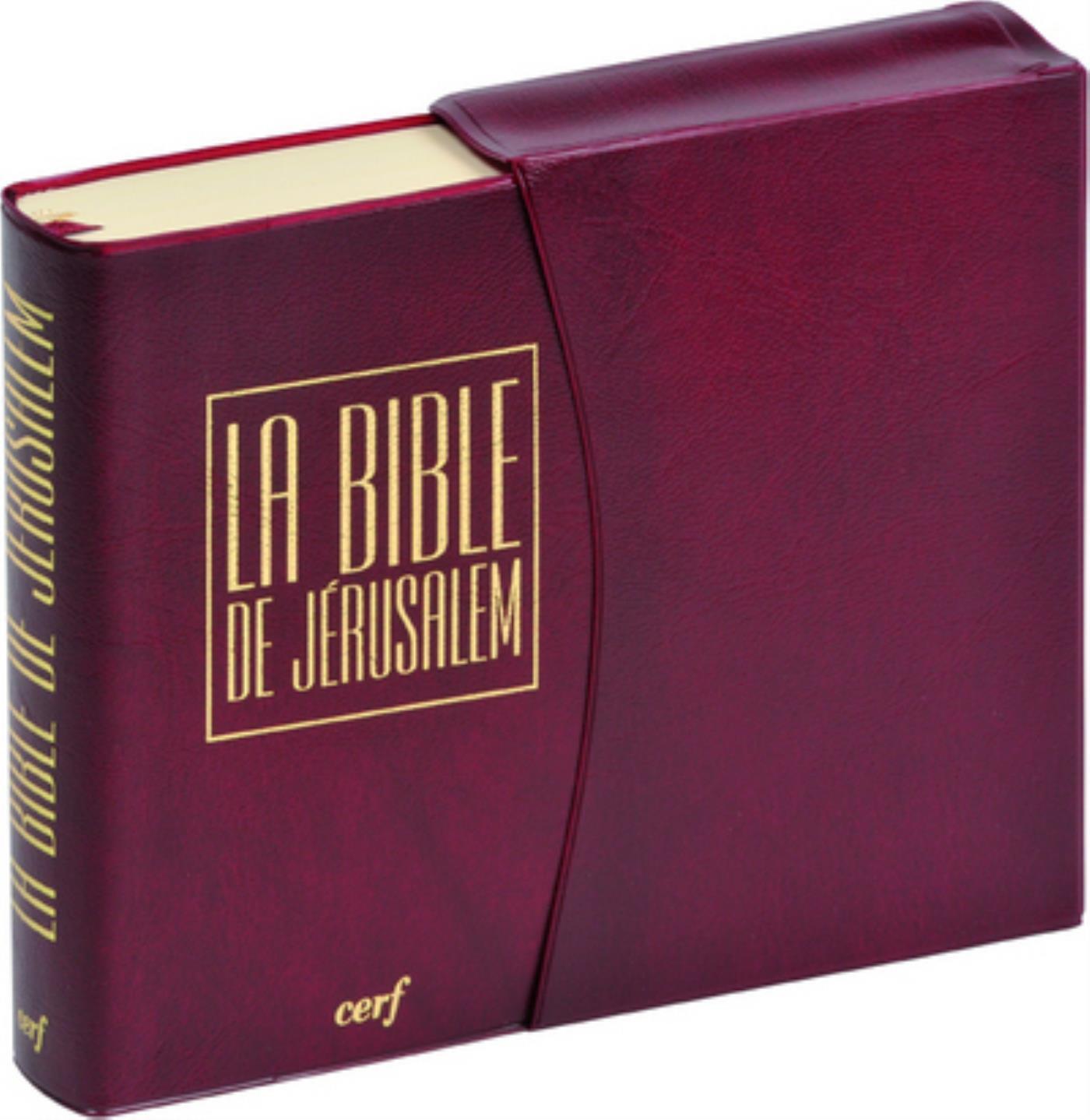 BIBLE JERUSALEM - POCHE VINYL BORDEAUX SOUS ETUI