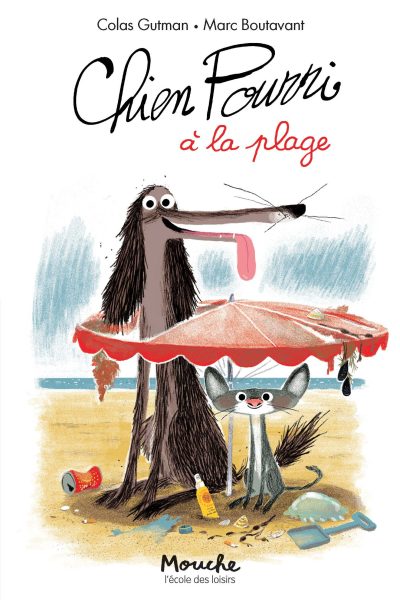 CHIEN POURRI A LA PLAGE