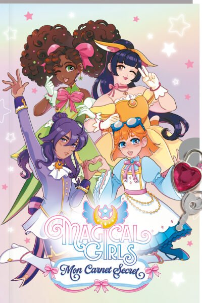 MON CARNET SECRET HOLOGRAPHIQUE - MAGICAL GIRLS (AVEC UN CADENAS JOYAU)
