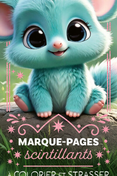 MARQUE-PAGES  SCINTILLANTS COLORIER ET A STRASSER ROSE