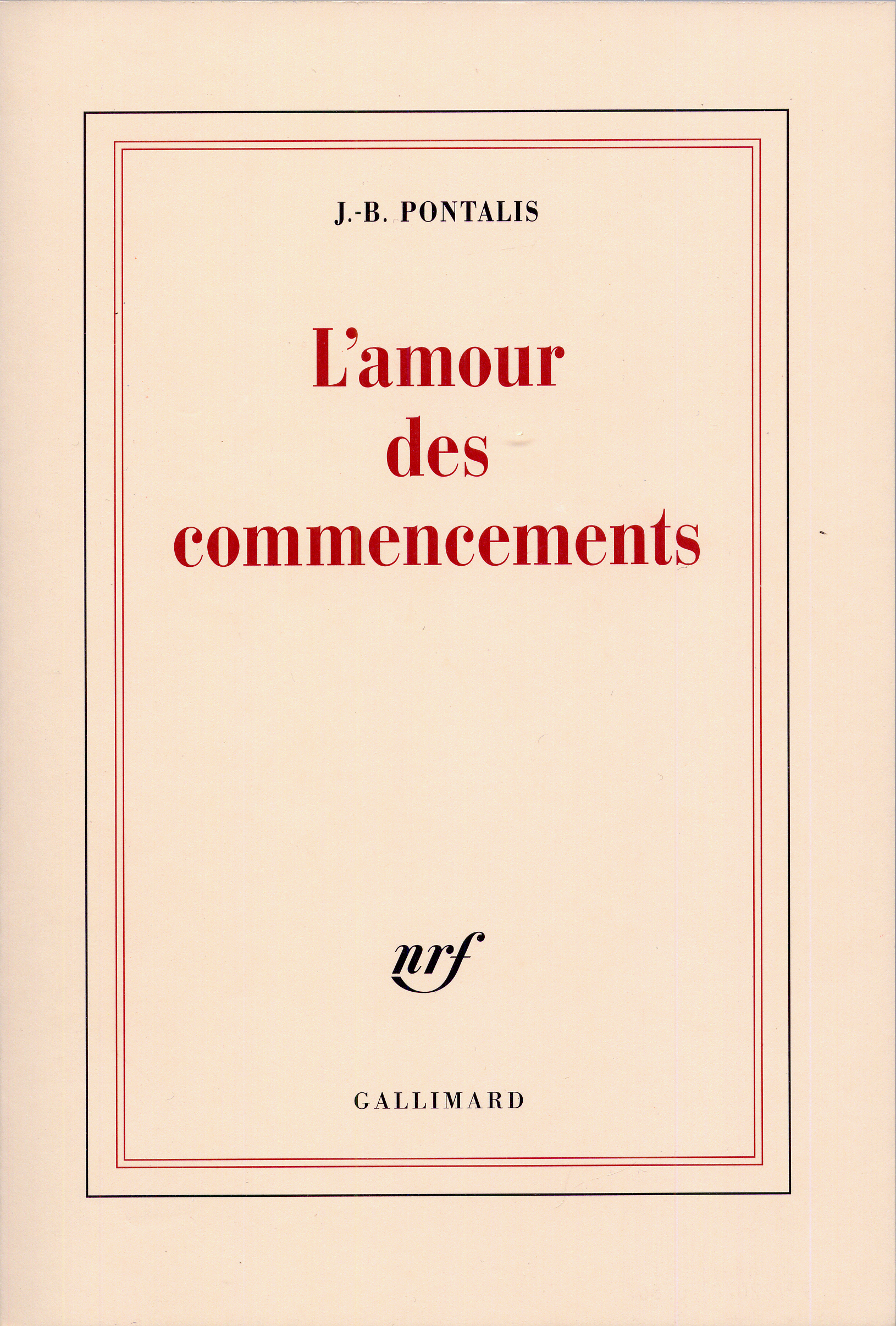 L'AMOUR DES COMMENCEMENTS