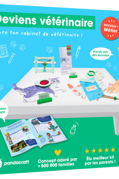 DEVIENS VETERINAIRE - KIT LUDO-EDUCATIF 8-12 ANS - OUVRE TA CLINIQUE VETERINAIRE ET PRENDS SOIN DE T