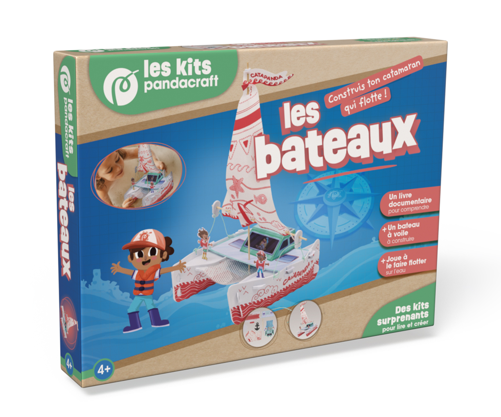 LES BATEAUX - KIT PANDACRAFT 4+ - CONSTRUIS TON BATEAU A VOILE QUI FLOTTE !