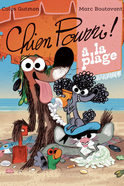 CHIEN POURRI A LA PLAGE