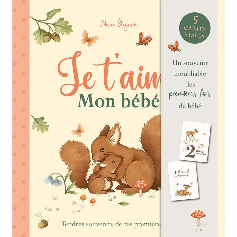 JE T'AIME BEBE - 5 CARTES ETAPES