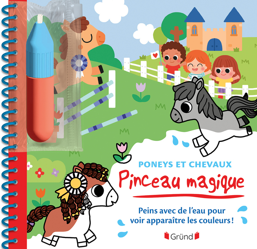 PONEYS ET CHEVAUX - PINCEAU MAGIQUE, PEINS AVEC L4EAU POUR VOIR APPARAÎTRE LES COULEURS