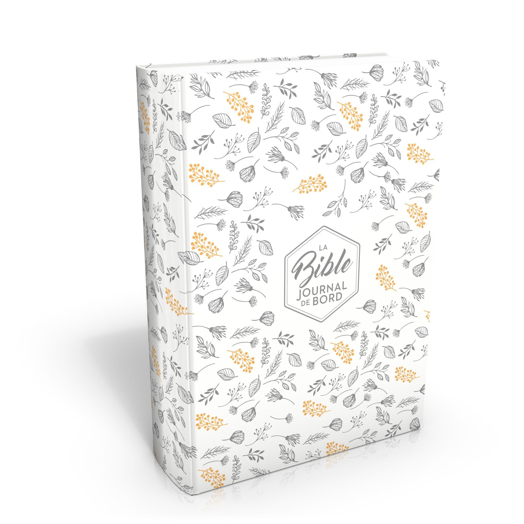 BIBLE JOURNAL DE BORD, MODELE SOUPLE VIVELLA BLANC MOTIFS DORES