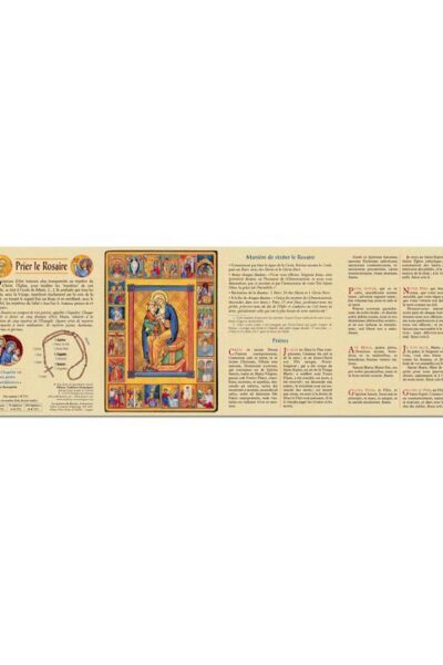 DEPLIANT COULEUR SUR LES 20 MYSTERES DU ROSAIRE - PRIER LE ROSAIRE