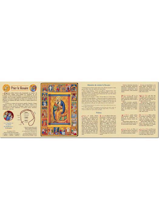 DEPLIANT COULEUR SUR LES 20 MYSTERES DU ROSAIRE - PRIER LE ROSAIRE