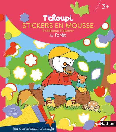 T'CHOUPI STICKERS EN MOUSSE LA FORÊT - 4 TABLEAUX A DECORER