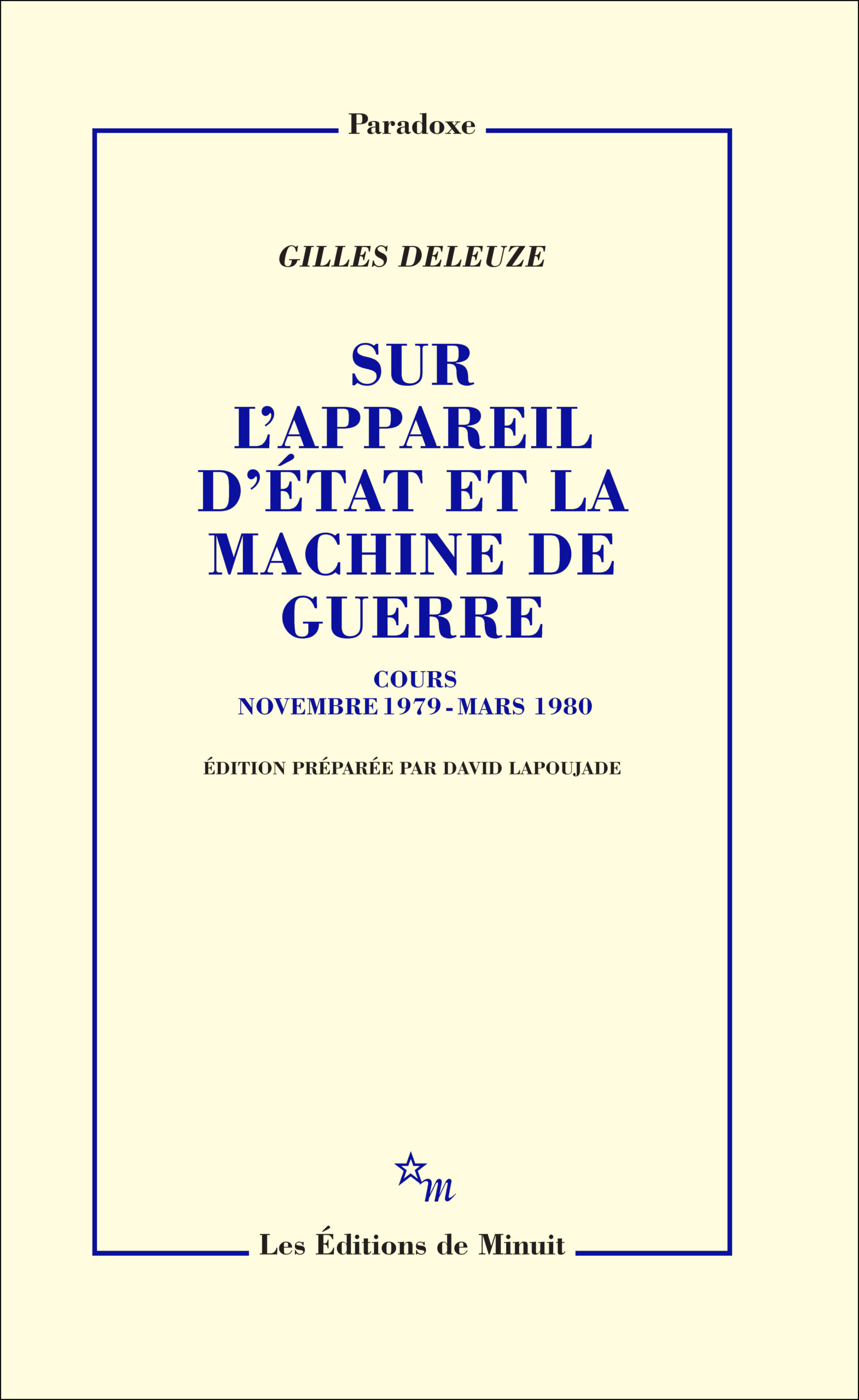 SUR L'APPAREIL D'ETAT ET LA MACHINE DE GUERRE