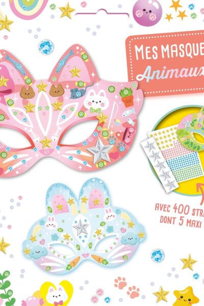 MES MASQUES EN STRASS - ANIMAUX KAWAII NOUVELLE EDITION