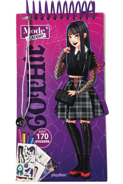 CARNET CREATIF MODE ACADEMY GOTHIC (AVEC UN BRACELET) - AVEC 170 STICKERS