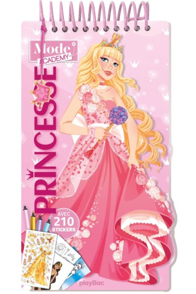 CARNET CREATIF MODE ACADEMY PRINCESSES (AVEC UN BRACELET)