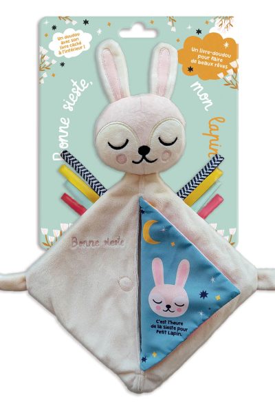 LIVRE TISSU DOUDOU BONNE SIESTE, MON LAPIN