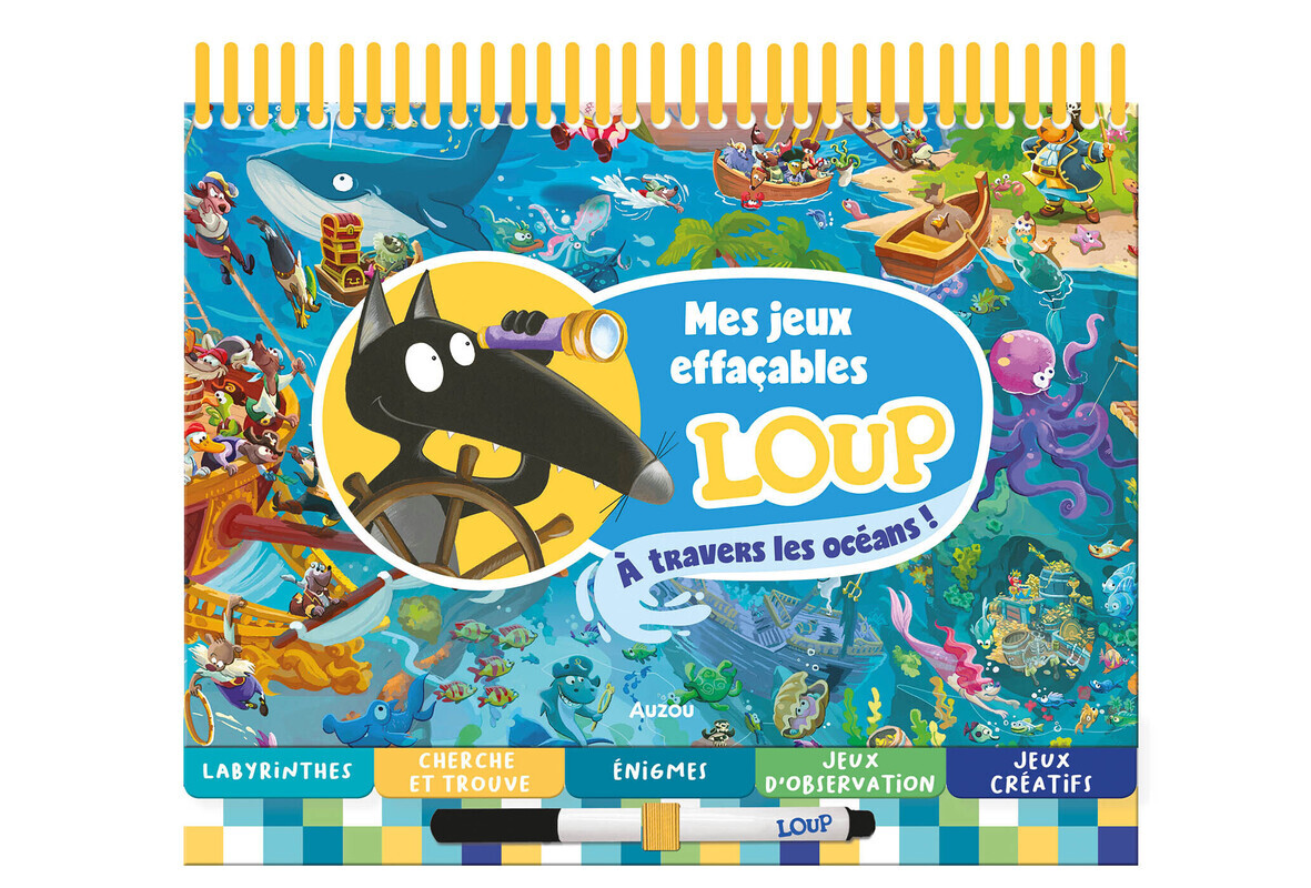 MES JEUX EFFACABLES LOUP - A TRAVERS LES OCEANS !