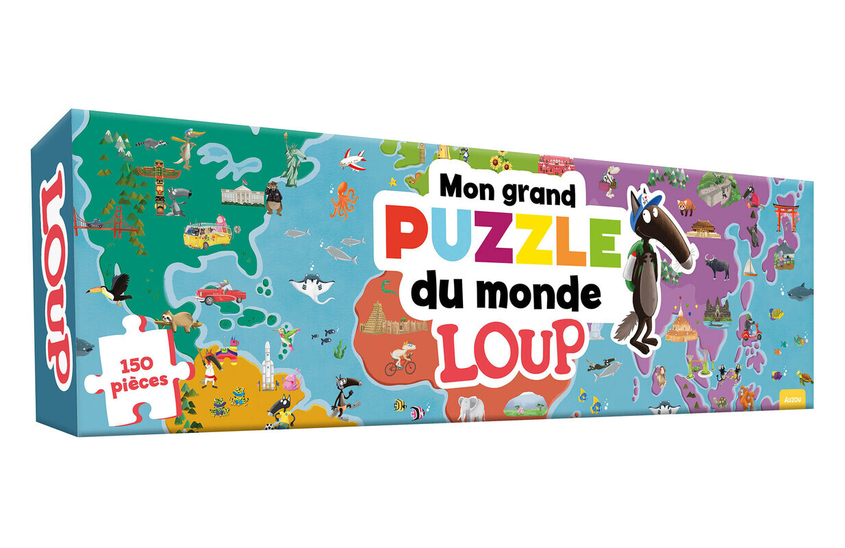 MON GRAND PUZZLE DU MONDE LOUP 150 PCS