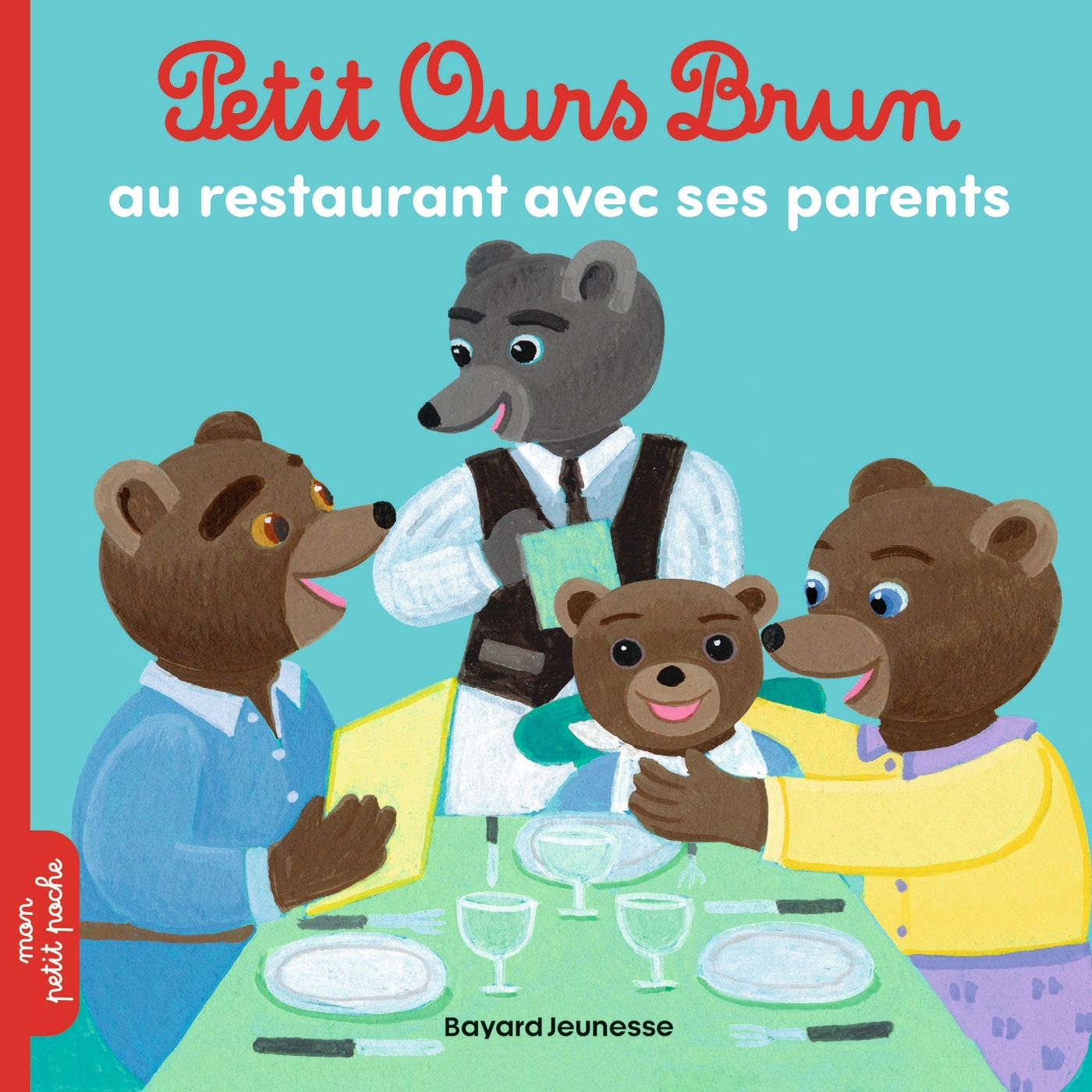 PETIT OURS BRUN AU RESTAURANT AVEC MAMAN ET PAPA 2+