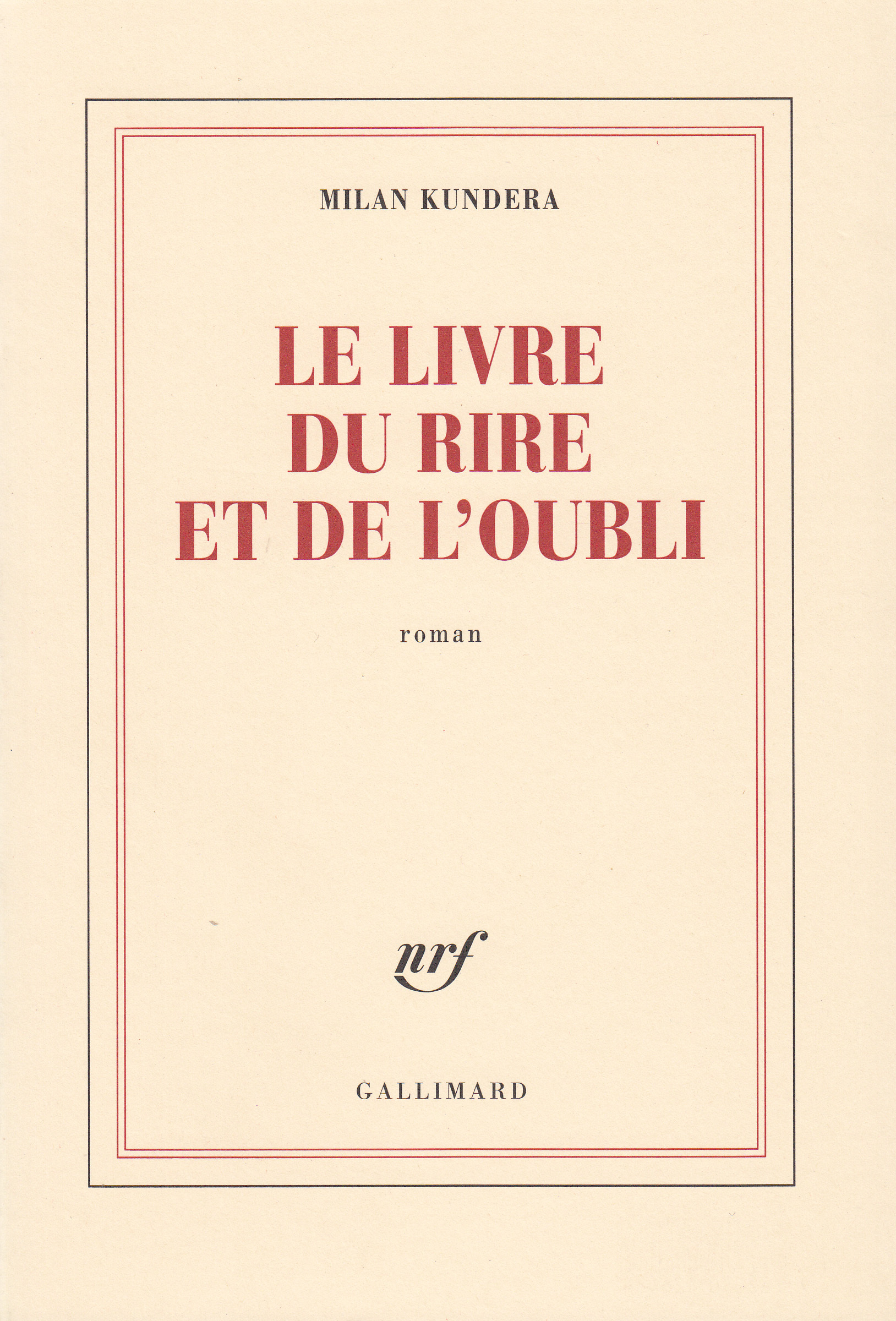 LE LIVRE DU RIRE ET DE L'OUBLI