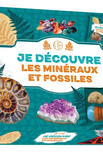 JE DECOUVRE LES MINERAUX ET FOSSILES - COFFRET AVEC LAMPE ET KIT EXCAVATION