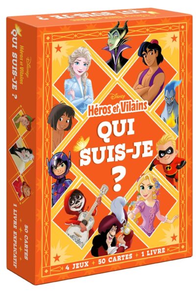 DISNEY - "QUI SUIS-JE ?" - BOITE DE JEU DE CARTES - SPECIAL HEROS ET VILAINS