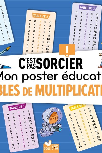 MON POSTER EDUCATIF C'EST PAS SORCIER -  TABLES DE MULTIPLICATION