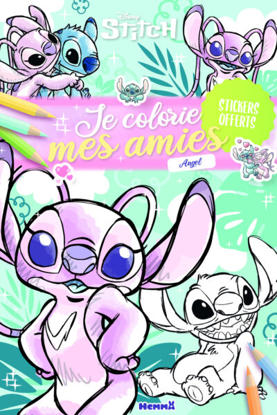 STITCH & ANGEL - JE COLORIE MES AMIES, STICKERS OFFERTS
