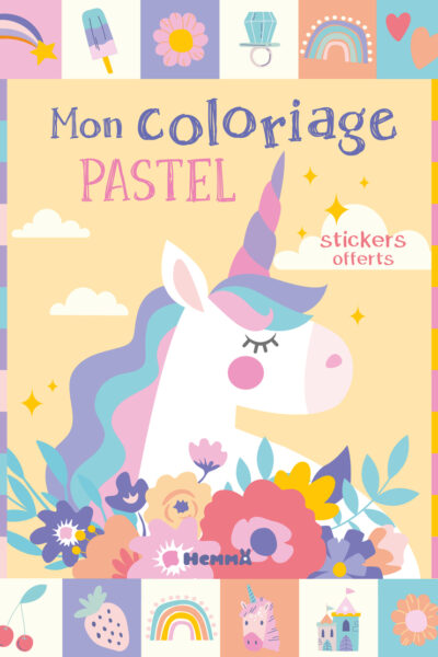 MON COLORIAGE PASTEL (LICORNES) - STICKERS OFFERTS