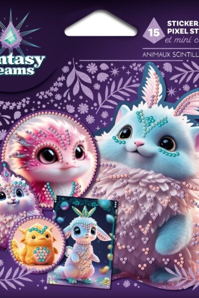 STICKERS EN PIXEL STRASS ET MINI CRISTAUX - ANIMAUX SCINTILLANTS