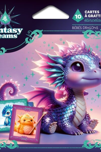 CARTES A GRATTER ETINCELANTES - BEBES DRAGONS