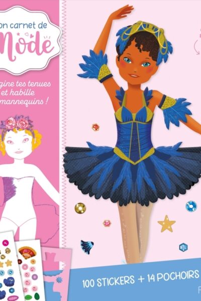 MON CARNET DE MODE AVEC STICKERS ET POCHOIRS - BALLERINES
