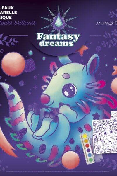 5 TABLEAUX AQUARELLE MAGIQUE - ANIMAUX FANTASTIQUES
