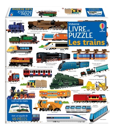 LES TRAINS COFFRET LIVRE ET PUZZLE